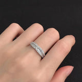 Cubic Zirconia Geometric Silver Wedding Ring for Women
