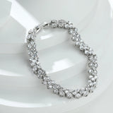 Roman Heart Bracelet for Women with Zircon Crystal Stones