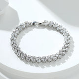 Roman Heart Bracelet for Women with Zircon Crystal Stones