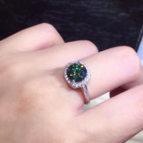 2.0ct Green Zircon Open Ring Charm Women Engagement Ring