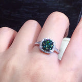2.0ct Green Zircon Open Ring Wedding Band