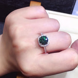 2.0ct Green Zircon Open Ring Wedding Band