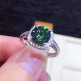 2.0ct Green Zircon Open Ring Wedding Band