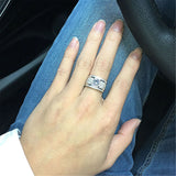 Round Zircon Engagement Ring for Women and Men