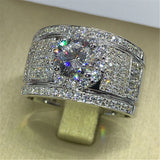 Round Zircon Engagement Ring for Women and Men