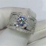 Round Zircon Engagement Ring for Women and Men