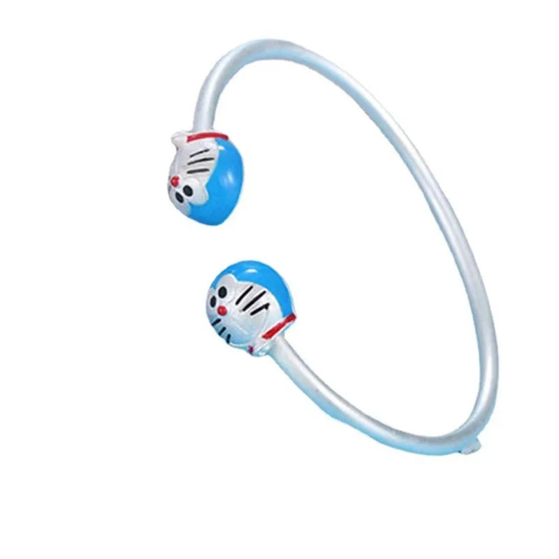 Doraemon Cartoon Silver Plated Bangles Mother Son Bracelet Gift
