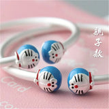 Doraemon Cartoon Silver Plated Bangles Mother Son Bracelet Gift
