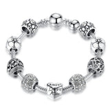 Heart Love Charm Crystal Beads Bracelet for Women DIY Jewelry