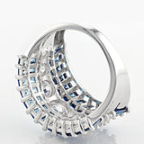 Silver Plated Round Cut Zircon Crystal Ring Bride Wedding Anniversary Jewelry