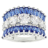 Silver Plated Round Cut Zircon Crystal Ring Bride Wedding Anniversary Jewelry