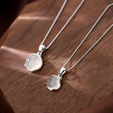Moonstone Pendant Necklace Silver Plated Women Jewelry