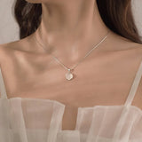 Moonstone Pendant Necklace Silver Plated Women Jewelry