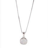 Moonstone Pendant Necklace Silver Plated Women Jewelry