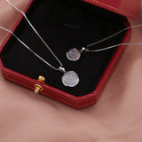 Moonstone Pendant Necklace Silver Plated Women Jewelry