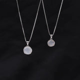 Moonstone Pendant Necklace Silver Plated Women Jewelry