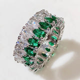 Women Wedding Rings Teardrop CZ Promise Ring Engagement Party Jewelry