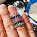 Women Wedding Rings Teardrop CZ Promise Ring Engagement Party Jewelry