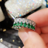 Women Wedding Rings Teardrop CZ Promise Ring Engagement Party Jewelry