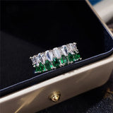 Women Wedding Rings Teardrop CZ Promise Ring Engagement Party Jewelry