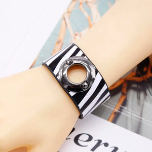 Geometric Buckle Leather Bracelet for Women