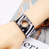 Geometric Buckle Leather Bracelet for Women