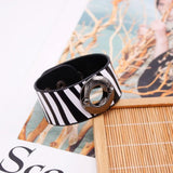 Geometric Buckle Leather Bracelet for Women