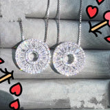 Simulated Diamond Pendant 925 Sterling Silver Necklace Bridal Jewelry