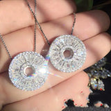 Simulated Diamond Pendant 925 Sterling Silver Necklace Bridal Jewelry