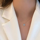 Aquamarine Jelly Bean Pendant Necklace 925 Stamp