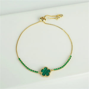 Flower Charm Bracelet with Shell Pendant