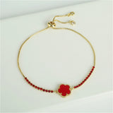 Flower Charm Bracelet with Shell Pendant