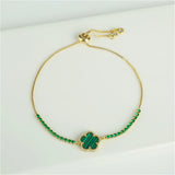 Flower Charm Bracelet with Shell Pendant