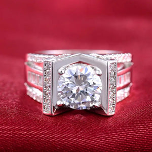 Sliver CZ Crystal Finger Rings Wedding & Engagement Ring R587