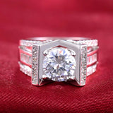Sliver CZ Crystal Finger Rings Wedding & Engagement Ring R587
