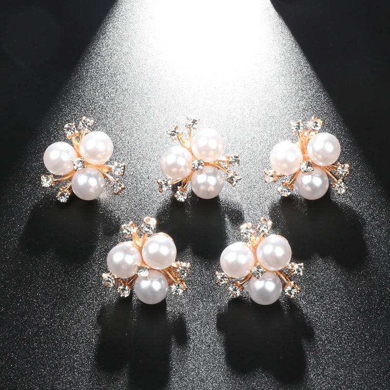 Simulated Pearl Hair Clips Pins Flower Buckle Hairpin for Women Kids Wedding