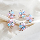 Simulated Pearl Hair Clips Pins Flower Buckle Hairpin for Women Kids Wedding