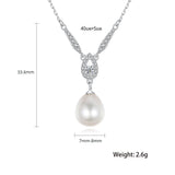925 Sterling Silver Necklace Women Freshwater Pearl Pendant Clavicle Chain