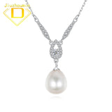 925 Sterling Silver Necklace Women Freshwater Pearl Pendant Clavicle Chain