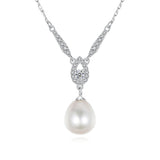 925 Sterling Silver Necklace Women Freshwater Pearl Pendant Clavicle Chain