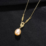 925 Sterling Silver Necklace Women Freshwater Pearl Pendant Clavicle Chain