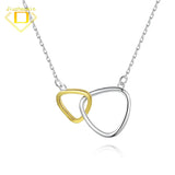 925 Silver Double Heart Necklace Clavicle Chain