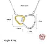 925 Silver Double Heart Necklace Clavicle Chain