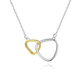 925 Silver Double Heart Necklace Clavicle Chain