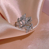 925 Silver Leaf Wedding Band Ring for Women - Big Gift, Love Silver Jewelry