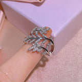 925 Silver Leaf Wedding Band Ring for Women - Big Gift, Love Silver Jewelry