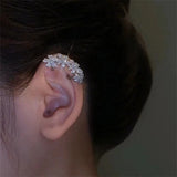 Crystal Flower Ear Bone Clip No Piercing Ear Cuffs for Women Wedding