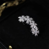 Crystal Flower Ear Bone Clip No Piercing Ear Cuffs for Women Wedding
