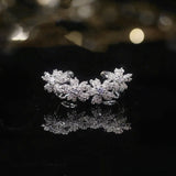 Crystal Flower Ear Bone Clip No Piercing Ear Cuffs for Women Wedding