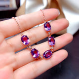 S925 Silver Purple Crystal Charms Bracelet Bridal Bangles for Women Wedding Gift
